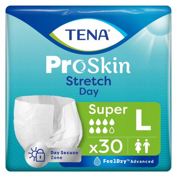 TENA ProSkin Stretch Day Super, pieluchomajtki na dzień, rozmiar L (30 sztuk) - zdjęcie produktu
