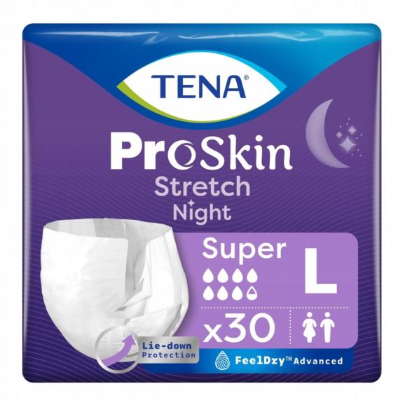 TENA ProSkin Stretch Night Super - pieluchomajtki na noc, rozmiar L, 30 szt. - zdjęcie produktu