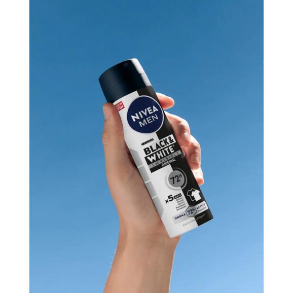 NIVEA MEN Black & White Invisible Original Antyperspirant Spray 72H (150 ml) NIVEA MEN Black & White Invisible Original Antyperspirant Spray 72H (150 ml) - zdjęcie produktu