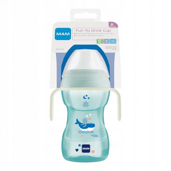MAM Kubek niekapek 8+ Fun to Drink Cup 270 ml - kolor niebieski - zdjęcie produktu