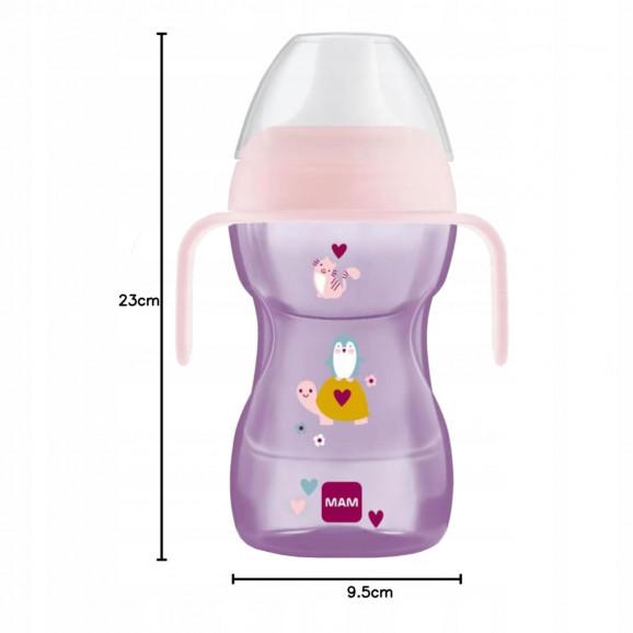 MAM Kubek niekapek 8+ Fun to Drink Cup 270 ml - kolor różowy - zdjęcie produktu