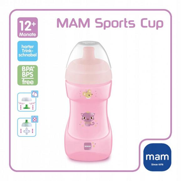MAM Kubek niekapek 12m+ Sports Cup 330 ml - kolor różowy - zdjęcie produktu