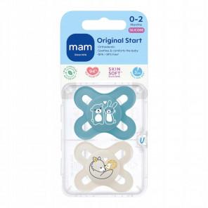MAM Original Start 0-2m, smoczek uspokajający, silikonowy, ortodontyczny Planet Love Boy, 2 sztuki - zdjęcie produktu