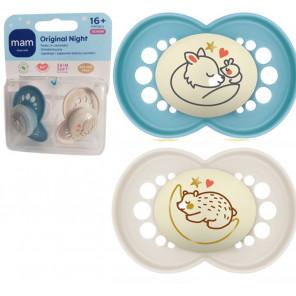 MAM Original Night Smoczek ortodontyczny 16m+ Planet Love Boy świecący w ciemności, 2 sztuki - zdjęcie produktu