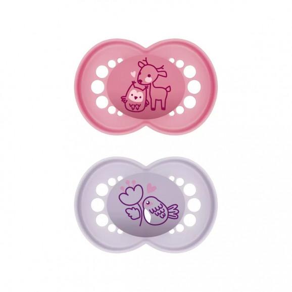 MAM Original Night Smoczek uspokajający, ortodontyczny, silikonowy 16m+ Planet Love Girl, 2 sztuki - zdjęcie produktu