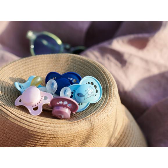 MAM Original Night Smoczek uspokajający, ortodontyczny, silikonowy 16m+ Planet Love Girl świecący w ciemności, 2 sztuki - zdjęcie produktu