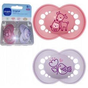 MAM Original Smoczek uspokajający, silikonowy, ortodontyczny 6m+ Planet Love Girl, 2 sztuki - zdjęcie produktu
