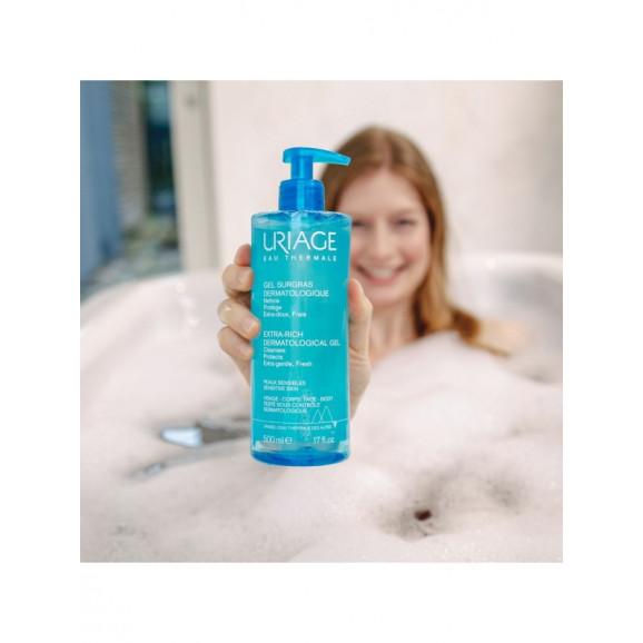 Uriage Eau Thermale, dermatologiczny żel do mycia twarzy i ciała, skóra wrażliwa i podrażniona (500 ml) - zdjęcie produktu
