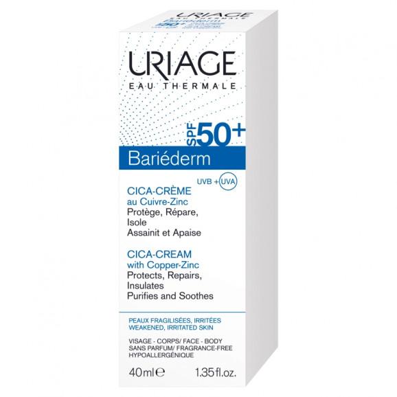 Uriage Eau Thermale Bariederm Cica SPF 50+ krem regenerujący (40 ml) Uriage Eau Thermale Bariederm Cica SPF 50+ krem regenerujący (40 ml) - zdjęcie produktu
