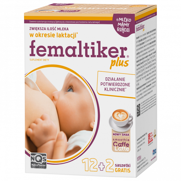 Femaltiker Plus, smak caffe latte – suplement diety dla wspomagania laktacji (14 saszetek) Femaltiker Plus, smak caffe latte – suplement diety dla wspomagania laktacji (14 saszetek) - zdjęcie produktu