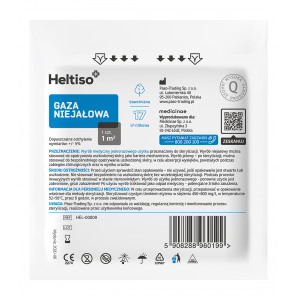 Heltiso Gaza Bawełniana 1m² Niejałowa 17-nitkowa – wyrób medyczny (1 sztuka) - zdjęcie produktu