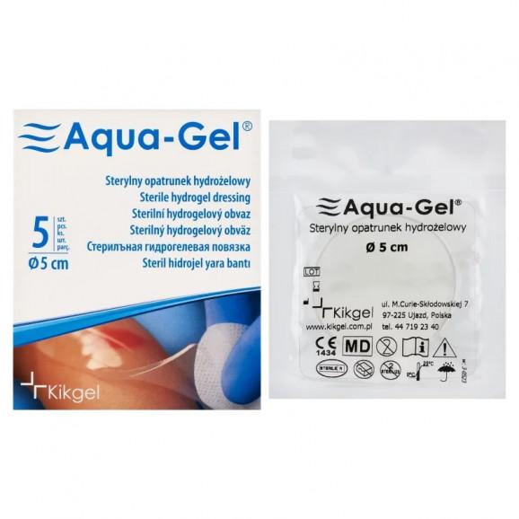 Aqua-Gel Sterylny opatrunek hydrożelowy, średnica 5 cm, (5 sztuk) - zdjęcie produktu