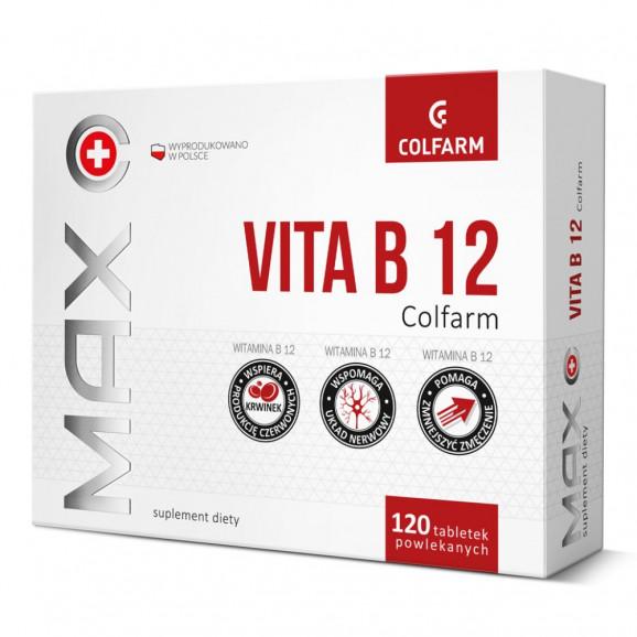 Max Vita B12 Colfarm – suplement diety (120 tabletek) Max Vita B12 Colfarm – suplement diety (120 tabletek) - zdjęcie produktu