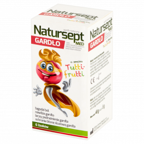 [31.05.2026] Natursept MED Gardło, lizaki na ból gardła o smaku tutti-frutti (6 szt.) - zdjęcie produktu