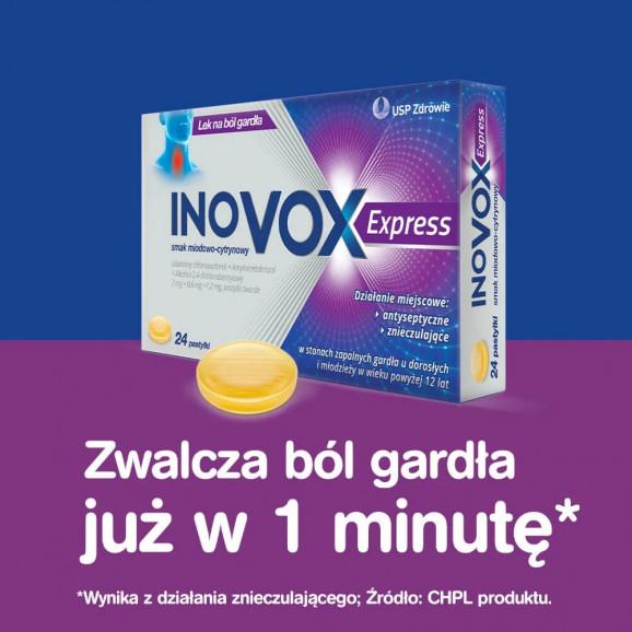 [31.05.2026] Inovox Express, pastylki twarde, smak miodowo-cytrynowy, 24 szt. - zdjęcie produktu