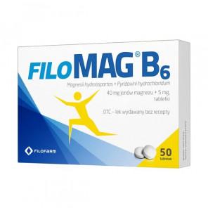 [31.05.2026] Filomag B6 40 mg jonów magnezu + 5 mg, 50 tabletek - zdjęcie produktu