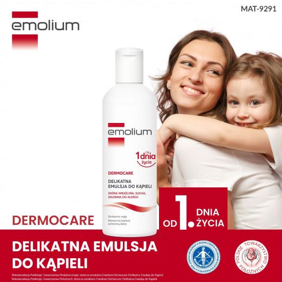 Emolium Dermocare, delikatna emulsja do kąpieli od 1 dnia życia, 200 ml - zdjęcie produktu