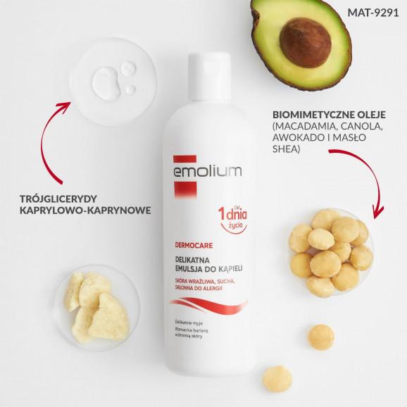 Emolium Dermocare, delikatna emulsja do kąpieli od 1 dnia życia, 200 ml - zdjęcie produktu