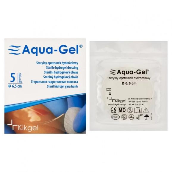 Aqua-Gel Opatrunek Hydrożelowy Ø 6,5 cm – wyrób medyczny (5 sztuk) - zdjęcie produktu