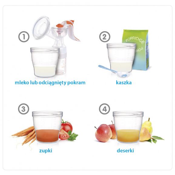 Canpol Babies Easy Start Pojemniki do przechowywania pokarmu 4 x 180 ml - zdjęcie produktu