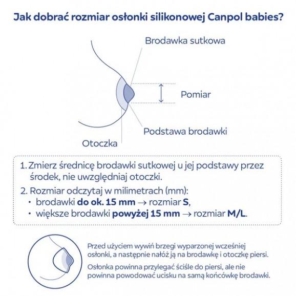 Canpol Babies EasyStart silikonowe osłonki piersi, 2 sztuki, rozmiar M/L - zdjęcie produktu