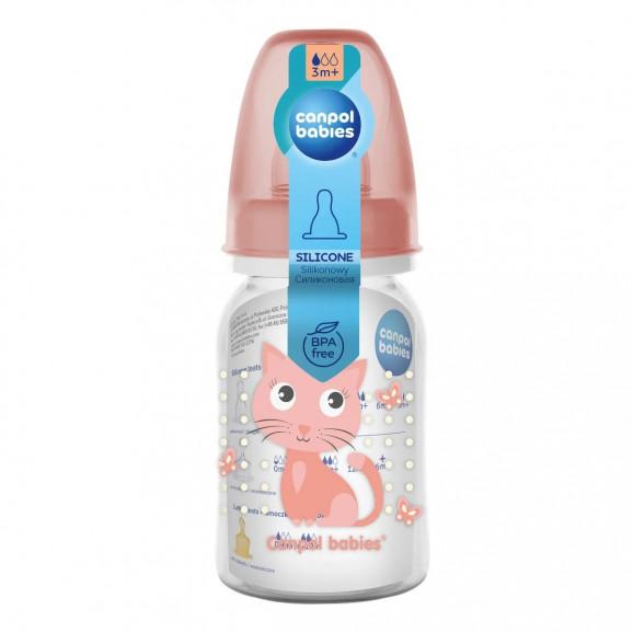 Canpol Babies Butelka ze smoczkiem dla dzieci 12m+ Cute Animals (BPA 0%) 120 ml - zdjęcie produktu