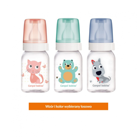 Canpol Babies Butelka ze smoczkiem dla dzieci 12m+ Cute Animals (BPA 0%) 120 ml - zdjęcie produktu