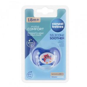 Canpol Babies Smoczek uspokajający silikonowy symetryczny, Sówka, 18 m+, 1 szt. - zdjęcie produktu