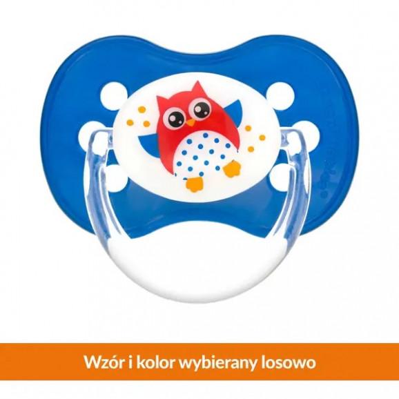 Canpol Babies Smoczek uspokajający silikonowy symetryczny, Sówka, 18 m+, 1 szt. - zdjęcie produktu
