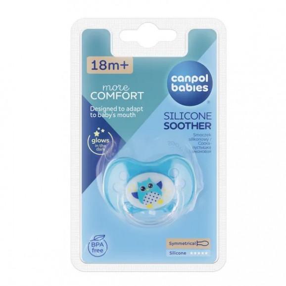 Canpol Babies Smoczek uspokajający silikonowy symetryczny, Sówka, 18 m+, 1 szt. - zdjęcie produktu