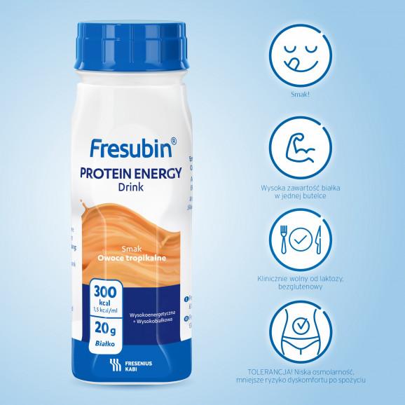 Fresubin Protein Energy Drink - preparat odżywczy, smak owoców tropikalnych (4 x 200 ml) Fresubin Protein Energy Drink - preparat odżywczy, smak owoców tropikalnych (4 x 200 ml) - zdjęcie produktu
