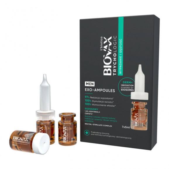 L'biotica Biovax Trychologic Exo-Ampoules Wypadanie i gęstość - kuracja dla mężczyzn 7 x 5 ml - zdjęcie produktu