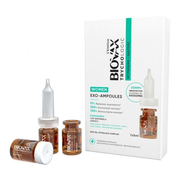 L'biotica Biovax Trychologic Exo-Ampoules Wypadanie i gęstość Kuracja do włosów dla kobiet (7 x 5 ml) - zdjęcie produktu