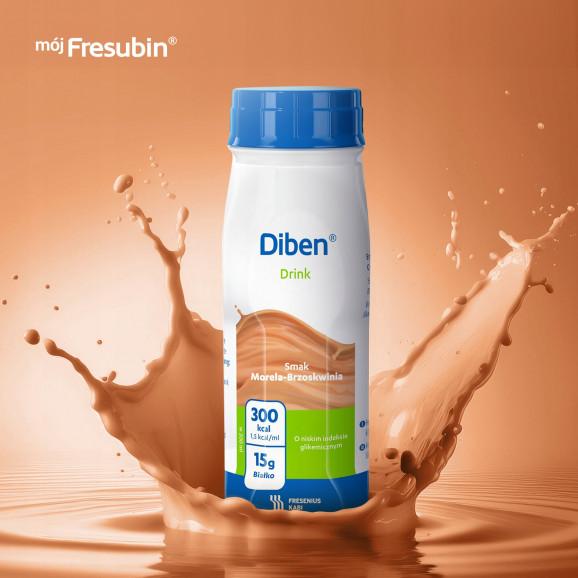 Diben Drink, preparat odżywczy, smak morelowo-brzoskwiniowy, 4 x 200 ml - zdjęcie produktu