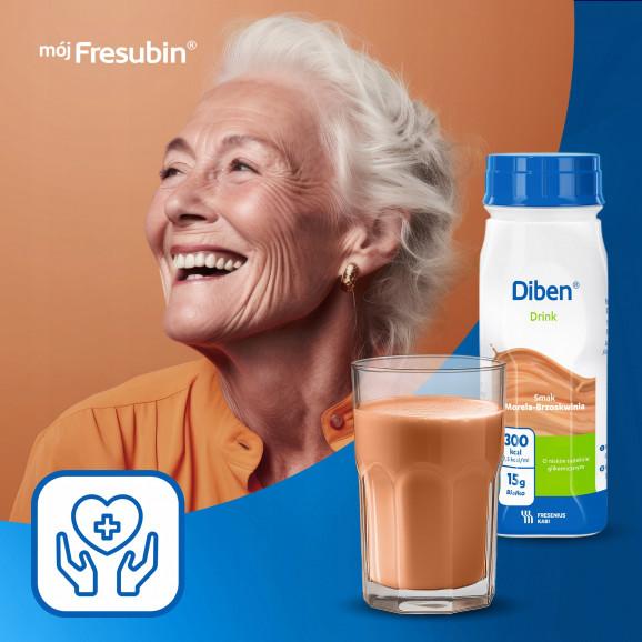 Diben Drink, preparat odżywczy, smak morelowo-brzoskwiniowy, 4 x 200 ml - zdjęcie produktu