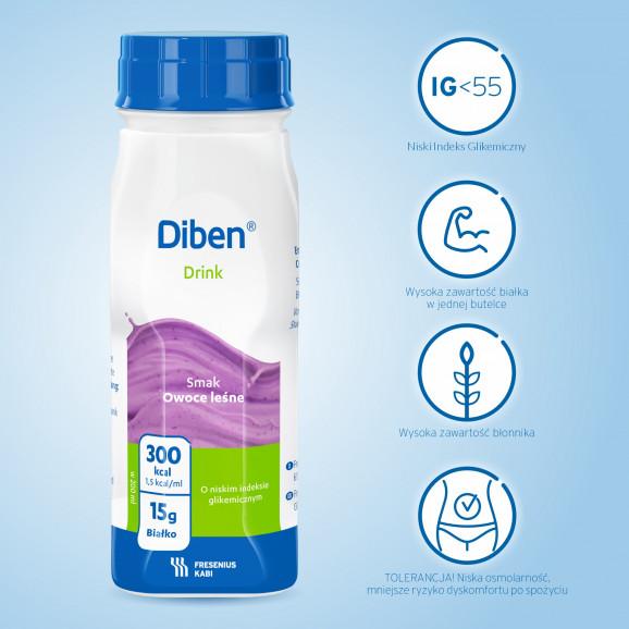 Diben Drink, preparat odżywczy, smak owoców leśnych, 4 x 200 ml Diben Drink, preparat odżywczy, smak owoców leśnych, 4 x 200 ml - zdjęcie produktu