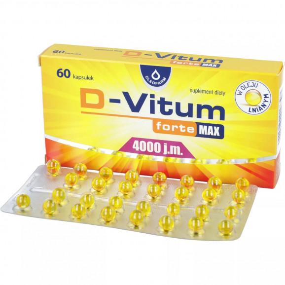 [31.05.2026] D-Vitum Forte Max 4000 j.m., 60 kapsułek - zdjęcie produktu
