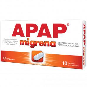 [31.05.2026] APAP Migrena 250 mg + 250 mg + 65 mg, 10 tabletek - zdjęcie produktu