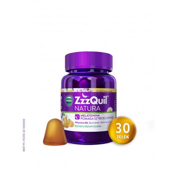 [31.05.2026] ZzzQuil Natura o smaku mango i banana, 30 żelek – suplement diety - zdjęcie produktu