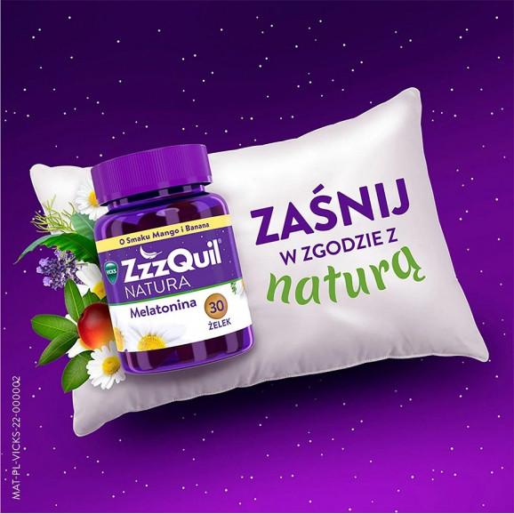 [31.05.2026] ZzzQuil Natura o smaku mango i banana, 30 żelek – suplement diety - zdjęcie produktu