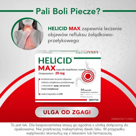 [31.05.2026] Helicid MAX 20mg, 14 kapsułek dojelitowych twardych - zdjęcie produktu