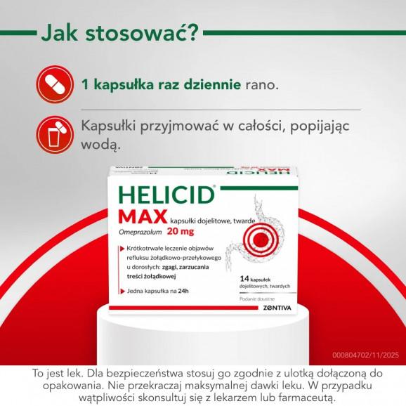 [31.05.2026] Helicid MAX 20mg, 14 kapsułek dojelitowych twardych - zdjęcie produktu