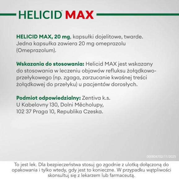 [31.05.2026] Helicid MAX 20mg, 14 kapsułek dojelitowych twardych - zdjęcie produktu