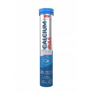 Calcium PULS 300 mg wapnia + kwercetyna – tabletki musujące bez cukru, smak cytrynowy (20 sztuk) - zdjęcie produktu
