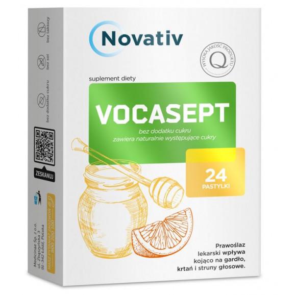 Novativ Vocasept Pastylki do ssania - suplement diety, 24 szt. Novativ Vocasept Pastylki do ssania - suplement diety, 24 szt. - zdjęcie produktu