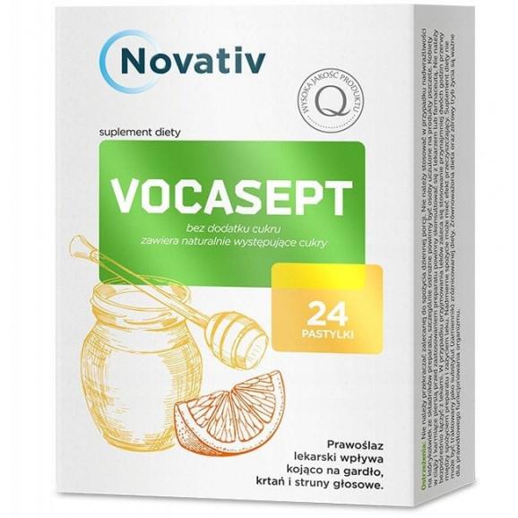 Novativ Vocasept Pastylki do ssania - suplement diety, 24 szt. Novativ Vocasept Pastylki do ssania - suplement diety, 24 szt. - zdjęcie produktu