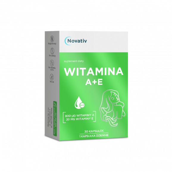 Novativ Witamina A + E, kapsułki (30 szt.) Novativ Witamina A + E, kapsułki (30 szt.) - zdjęcie produktu