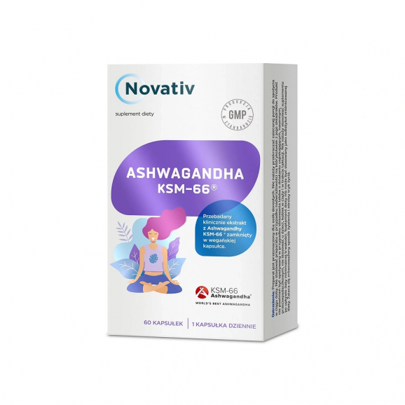 Novativ Ashwagandha KSM-66 – suplement diety (60 kapsułek) - zdjęcie produktu
