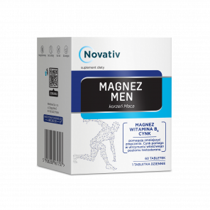 Novativ Magnez Men – tabletki z magnezem i witaminą B6 dla mężczyzn (60 szt.) - zdjęcie produktu