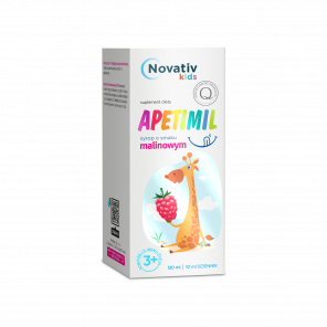 Novativ Kids Apetimil Syrop o smaku malinowym – suplement diety (120 ml) - zdjęcie produktu